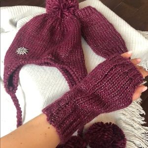 Chloe & Isabel knit hat and glove set